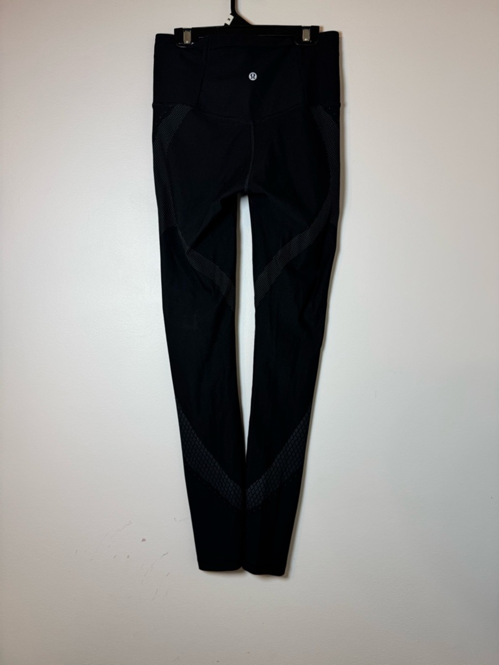 Lululemon Black Leggings Size 6 High Rise Textured Panel Athletic Pants